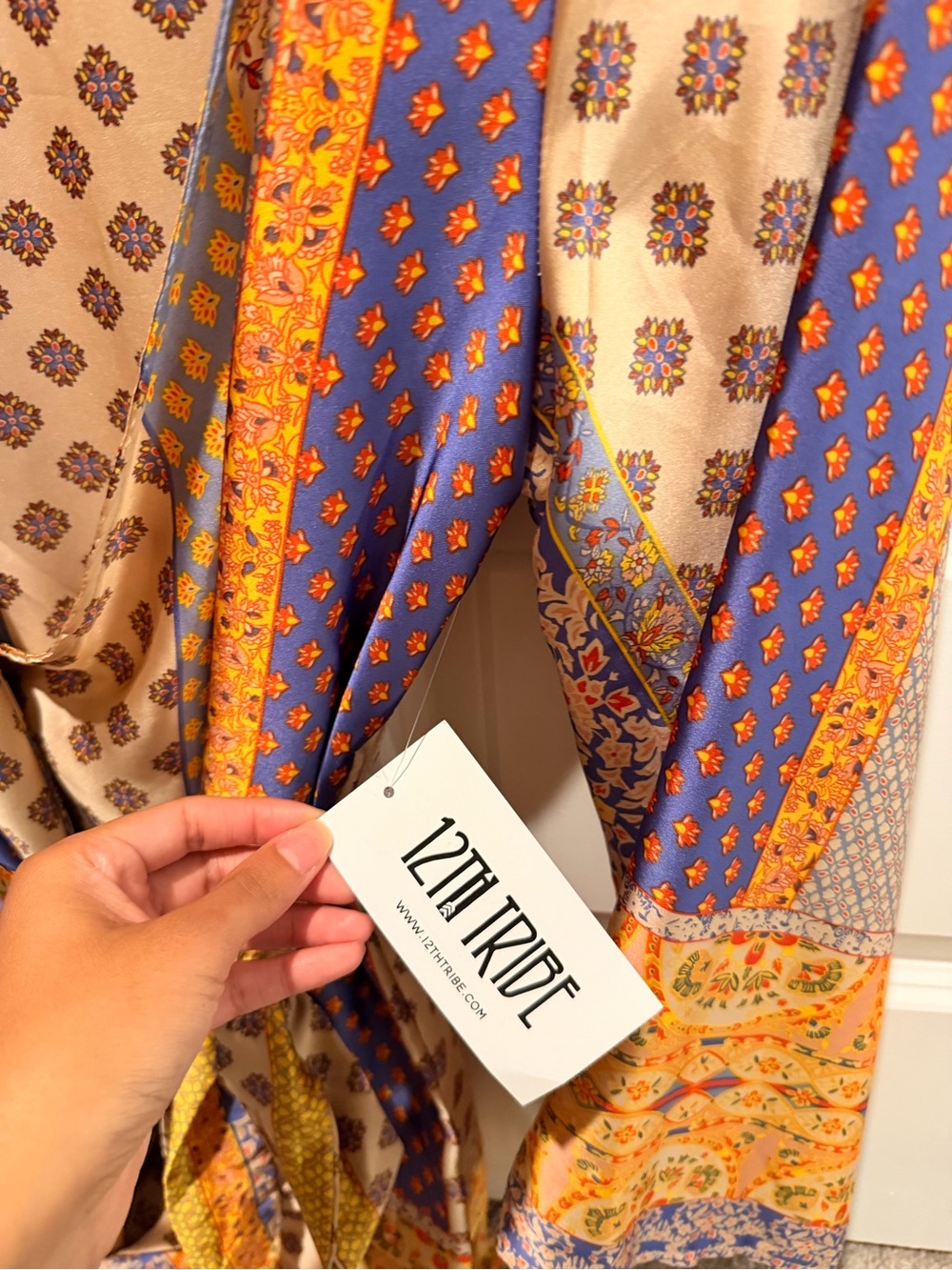 12th Tribe Gold Standard Multicolored Kimono Dress - Picture 4 of 5